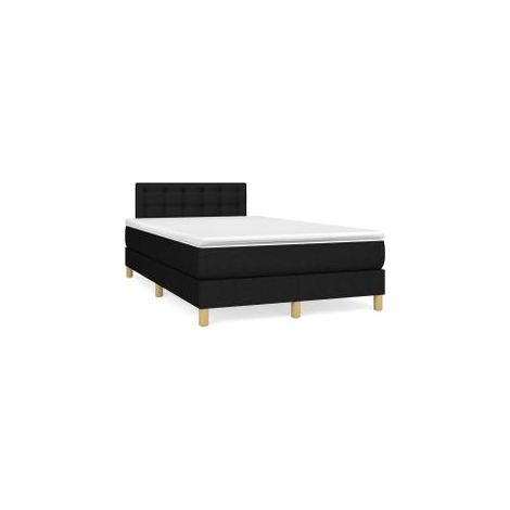 Sommier à lattes de lit avec matelas Noir 120x200 Tissu (1/5)