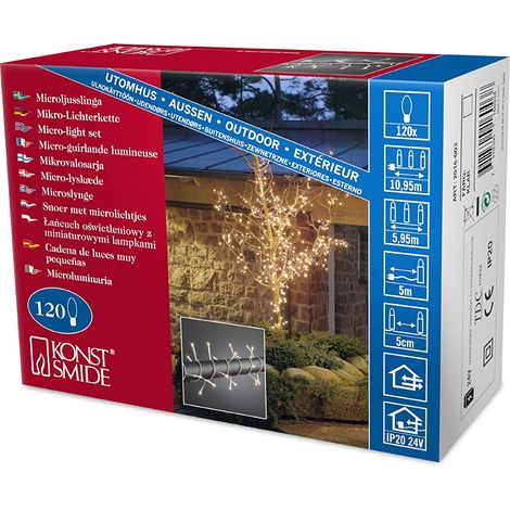 Konstsmide 2016-003 Micro guirlande lumineuse pour l'extérieur sur secteur Nombre de lumière 120 Ampoule à incandescence clair Longueur éclairée: S40800 (1/3)