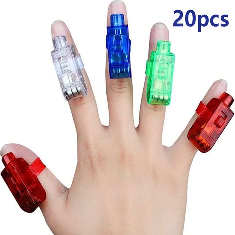 Lampe LED Doigt - Anneau Lumineux Pour Doigt - Idéal Fêtes Enfants Anniversaires Mariages Festivals - Lot De 20 (1/5)