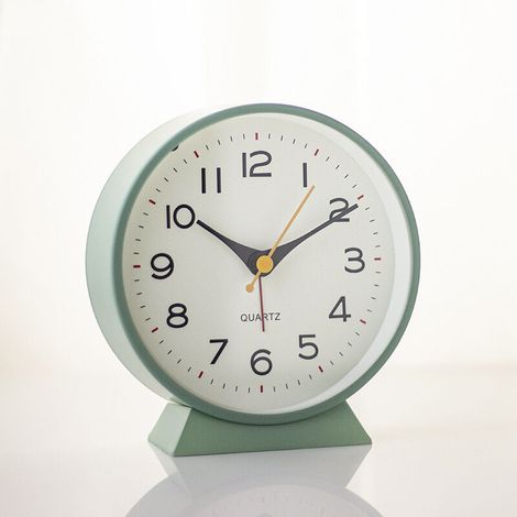 Montre analogique vintage, sans tic-tac, métal/ABS, vert militaire (1/5)