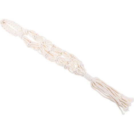 Weinflaschenhalter aus weißem Baumwollseil im Boho Stil
