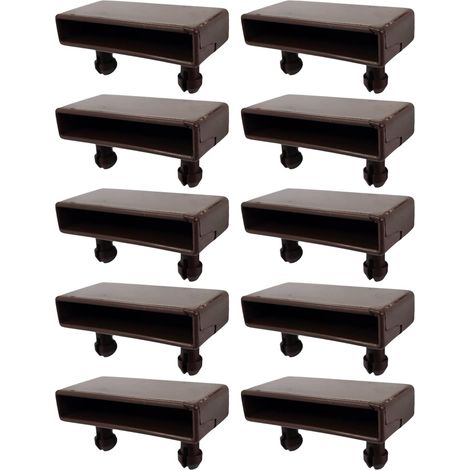 10x Embout support de latte simple 53 x 8 mm en plastique pour sommier cadre métal Embout Lit Meuble Fixation Clips Tenon, Marron foncé (1/5)
