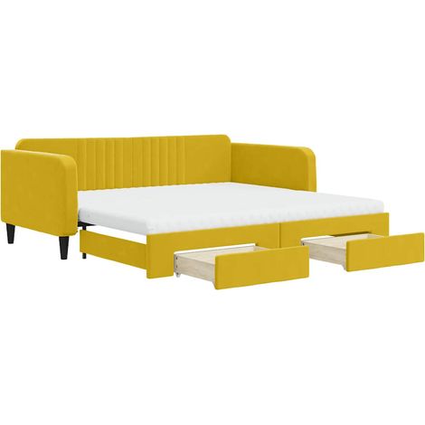 Maison Exclusive - Divano Letto Estraibile con Cassetti Giallo 100x200cm Velluto