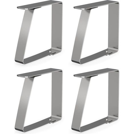 4 Pinces à nappe, Acier inoxydable, Épaisseur 5 cm, Intérieur extérieur, Fixation table (1/5)