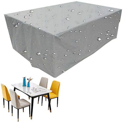 BUNTHAUS Art Housse Salon de Jardin Table 160x13090cmOxford Tissu bache Imperméable, Coupe-Vent, Anti-UV, Jardin, Argenté (1/3)