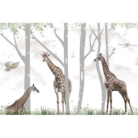 Papier peint panoramique Enfants - Girafes - 130 cm x 87 cm (1/2)