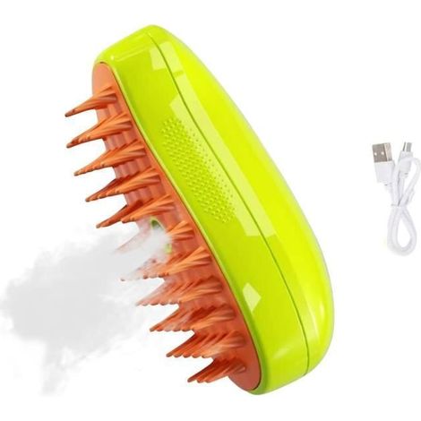 Brosse vapeur chat, Brosse chat 3 en 1, Brosse chien poil long/court avec chargeur usb et sérum sans lavage BROSSE (1/5)