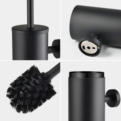 Brosse WC en inox - ZOR - Couvercle anti-éclaboussures - Tête remplaable - Acier inoxydable - Poignée longue (1/4)