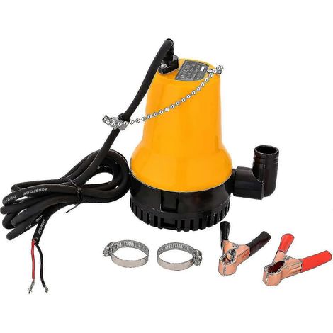 Pompe submersible 12 V 50 W, débit 4200 l/h, pompe à courant continu pour eaux chargées, portable, longueur de câble 2,3 m (1/4)
