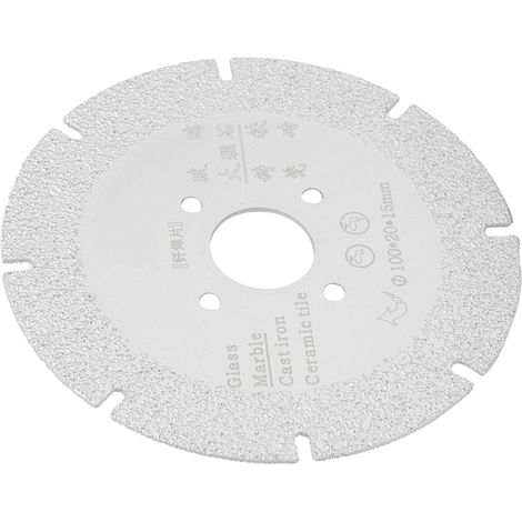 Disque de coupe diamant brasé pour marbre, meule de polissage et de meulage, outils de quincaillerie, argent, 100 x 20 x 15 mm