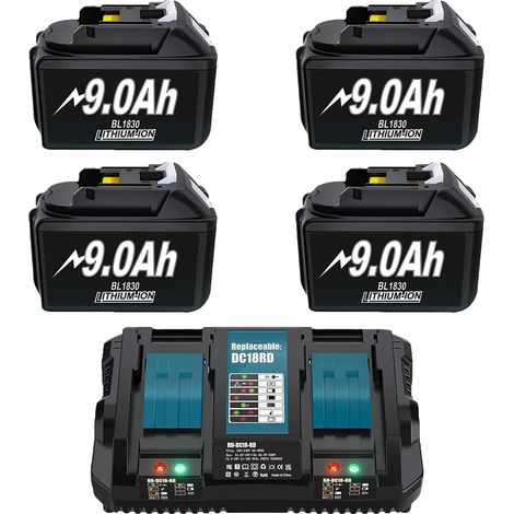 Ersatzakku BL1830, 9000 mAh Kapazität, 18 V Lithium-Ionen-Technologie (1/2)