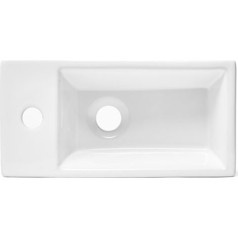 Swiss Aqua Technologies Brevis, lavabo sospeso con foro per rubinetto a sinistra, 40,5 x 20,5 x 10,5 cm (SATBRE4020SL) (1/5)
