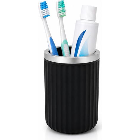 Gobelet Multi-Usages en Plastique Anthracite – Porte-Brosse à Dents, Gobelet Salle de Bain, Rangement Pratique – Design Moderne (1/5)