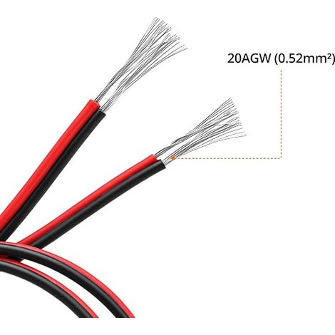 Electrical Cable 0.52mm² 20AWG, 2x30 Meters - Copper Wire for Monochrome LED Strips, LED Lights, Electrical Appliances (1/4)