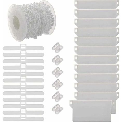 Bardusch-Kit de réparation de Stores verticaux, Accessoires pour store vertical, connecteurs de chaîne en plastique Connecteurs supérieurs Cintres de 89 mm Poids Lattes (1/5)