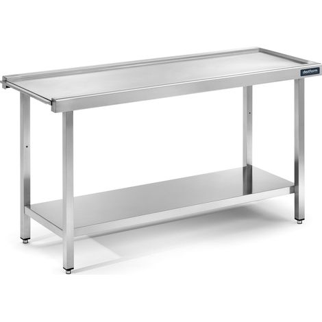 Table Entrée/Sortie en Inox Centrale avec Étagère - Distform