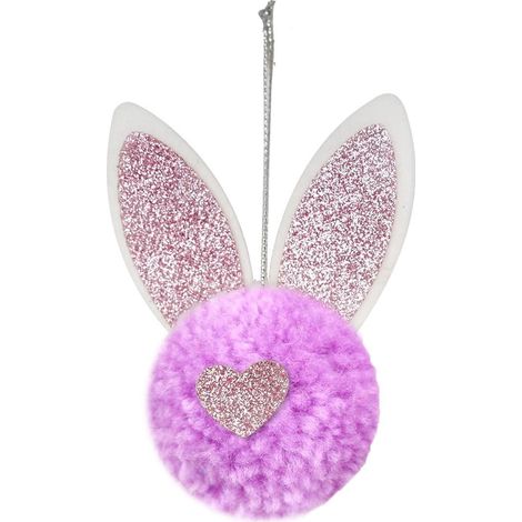 Guirlande De Lapin De Pâques - Décoration En Peluche Avec Oreilles Brillantes - Pour Arbre À Pâques, Couronne, Porte Ou Mur - Lot De 12 Pièces
