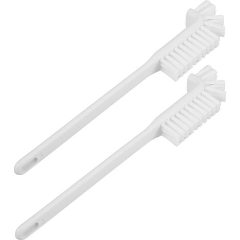 Set mit 2 Mehrzweck-Reinigungsbürsten für Küchenmaschinen, flexible weiße Bürste mit abgewinkeltem Kopf, Reiniger für Entsafter und andere Küchengeräte