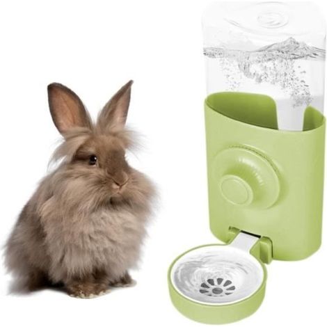 Distributeur Eau Lapin , Distributeur Eau pour Petits Animaux De Compagnie , 600ML Suspendue Abreuvoir Automatique Biberon (1/4)