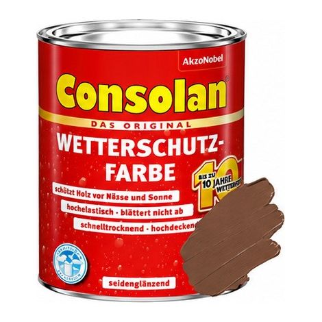 Consolan Wetterschutz-Farbe 0,75 L rehbraun Holzschutzfarbe