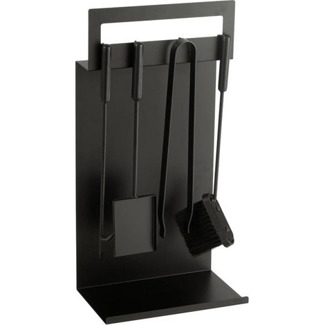 Serviteur de Cheminée 5 Pièces "Métal" 60cm Noir (1/3)