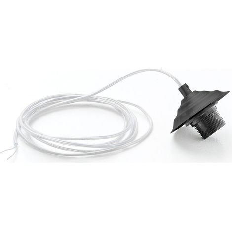 Portalampada con cavo trasparente Alice nero per Lampadari e lampade a sospensione 1XE27 max 1X60W IP20 - Lunghezza max 3 metri (1/2)
