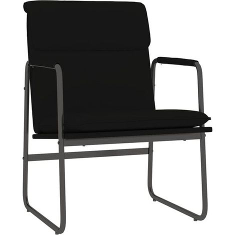 Chaise longue noire, dimensions 55x64x80 cm, en similicuir. (1/5)