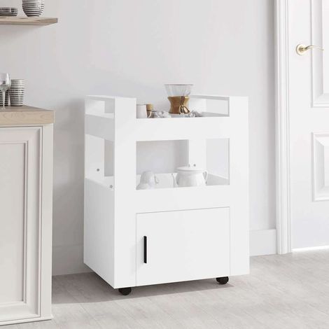 Chariot de cuisine-Desserte de Cuisine-Meuble de Rangement Blanc 60x45x80 cm Bois d'ingénierie 253666 (1/5)