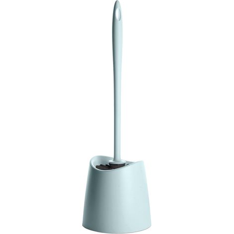 Portascopino wc da appoggio azzurro con setole nere