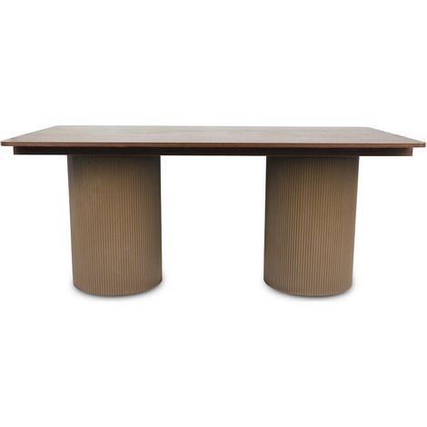 Tavolo da pranzo ovale in legno "Zénith" - 180 cm - 8 posti a sedere - Marrone