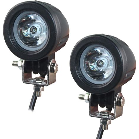 Faro LED para motocicleta, luz de trabajo EKLAMP de 2", luz auxiliar para motocicleta (2 unidades) (negro, redondo de 2"). (1/5)