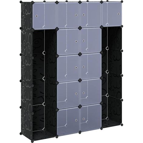 Maison Exclusive - Armadietto Modulare 14 Scomparti Nero e Bianco 37x146x180,5 cm