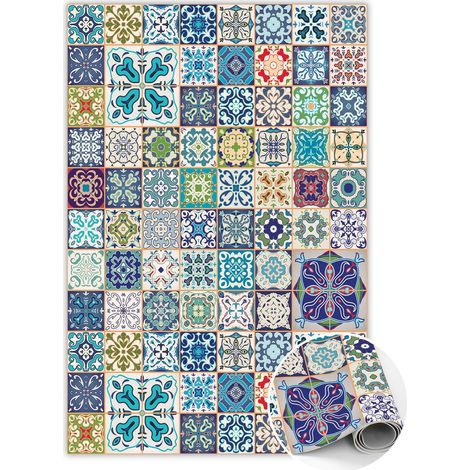 Tapis Vinyl PVC Antidérapant pour Chambre et Cuisine - Modèle portugais - 80x120 cm (1/5)