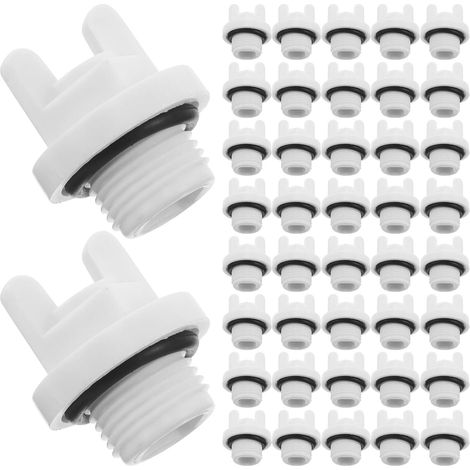 100 Pièces Bouchons de Tubes extérieurs Tuyau arrosage Bouchon plomberie Filetage extérieur de Tuyau d'évacuation White (1/5)