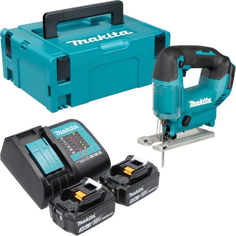 Makita - 18V Akku-Stichsäge, 2x Akku 3,0 Ah Li-Ion, Ladegerät DJV186SFJ (1/5)
