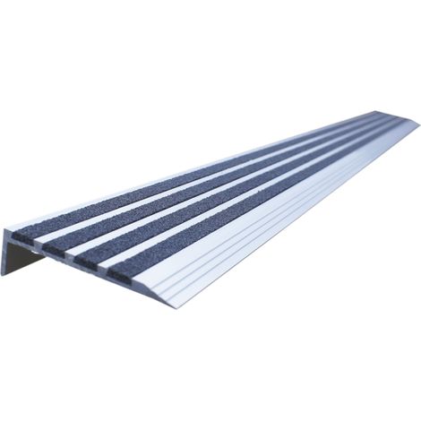 Rs Pro – Nez de marche aluminium antidérapant 1.3m x 70mm x 30mm – Pour sols glissants – Revêtement durable pour sécurité accrue (1/2)