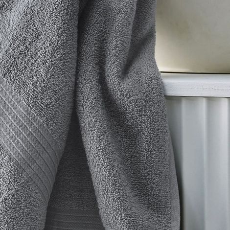 Drap de bain uni ESSENTIAL - - Gris 70x130 cm (1/4)