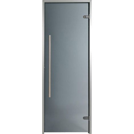 Tür für Hammam Premium 80 x 190 cm vertikaler Griff getönt grau 2