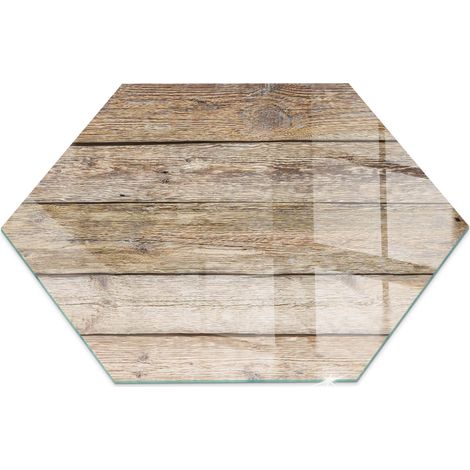 Plaque décorative de protection avec impression sous cheminée pour salon Planches en bois naturel h40 cm (1/5)