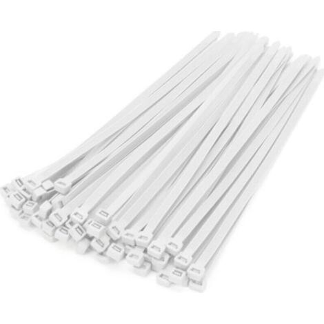 200 pièces Colliers de Serrage professionnelles, Blanc-300mm x 4.8mm, Autobloquant, Attache Câble Résistant aux UV, Idéale pour l'intérieur et l'extérieur (1/4)
