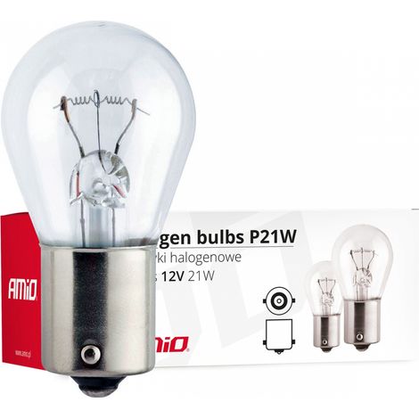 Lampadine alogene P21W BA15s 12V 10 pezzi (E8) amio-01491 (1/3)
