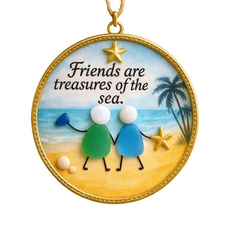 Runde Acryl-Guyship-Dekoration, dauerhafte Guyship-Herz-Erinnerungsornamente für den Weihnachtsbaum, herzförmige Kunst-Hängeornamente für Kameradinnen (1/5)