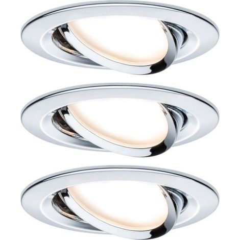 Paulmann LED Einbauleuchte Nova 3er Set chrom Ø 8,4 cm GU10 warmweiß Einbauleuchte (1/2)