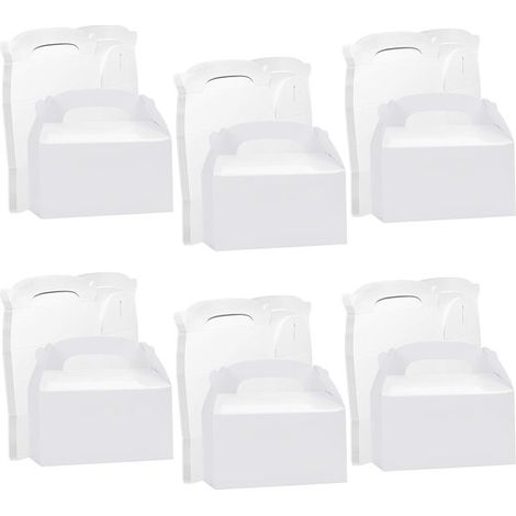 Dailygoods – Weiße Geschenkboxen aus Karton – Mitgebseltüten – 24er-Pack – 16 x 9,3 x 8,6 cm – Perfekt für Kindergeburtstage – Ideal für Hochzeiten (1/5)