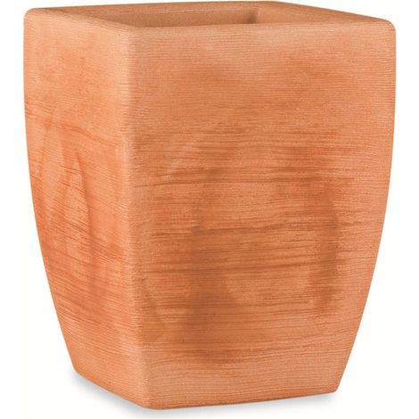 Vaso quadrato in resina Fiordaliso 55 cm. Anticato