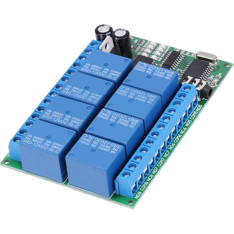 Module de télécommande avec décodeur vocal DTMF à relais 8 canaux 12 V CC (1/5)