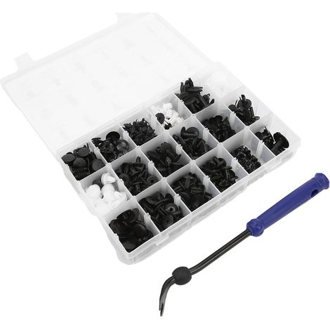 415pcs Rivets de Fixation Agrafes Clips Poussoirs 18 Tailles Assortiment Tournevis Inclus Universel Carrosserie Portière Garniture (1/5)