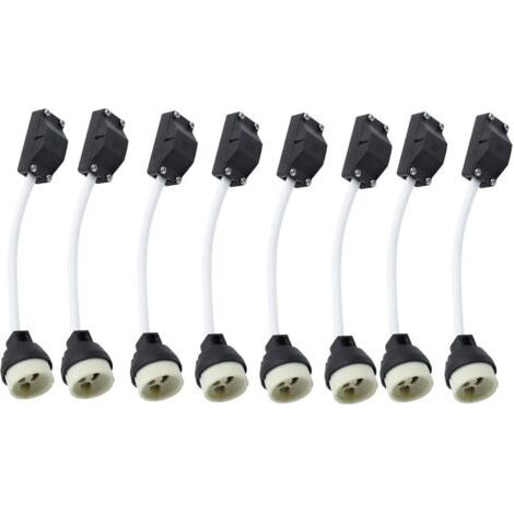 10 Stück GU10 Keramik-Fassungen mit Kabelanschluss 2 A 250 V GU10 Fassungsadapter mit isoliertem Kabel für GU10 LED Lampe CFLS Halogenlampe Einbaustrahler Downlight (1/5)