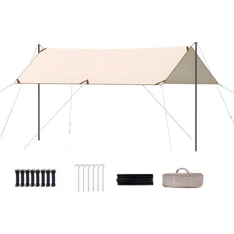 Auvent Tente Polyvalente Hexagonale Épaissir de 5 Couches Abat-Jour Pliant Portable Abri Solaire Étanche pour Camping, Jardin, Pique-Niques, Sortie Barbecue,300 300cm (1/5)