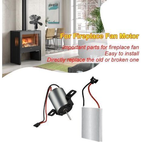 Moteur de remplacement pour ventilateur de cheminée avec générateur électrique, accessoires pour ventilateur de poêle à bois à 4 pales (1/4)